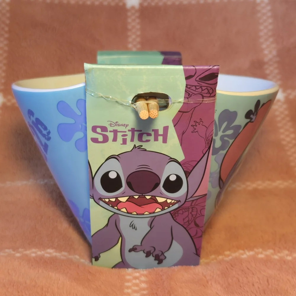 🌺NEW Disney's Stitch 16oz Ramen Bowl with Chopsticks